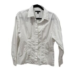 Women's Banana Republic Button Down Collar Dress Shirt Top Size Medium M  White